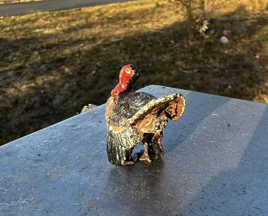 Antique Austrian Vienna Cold Painted Bronze Figure of Turkey1