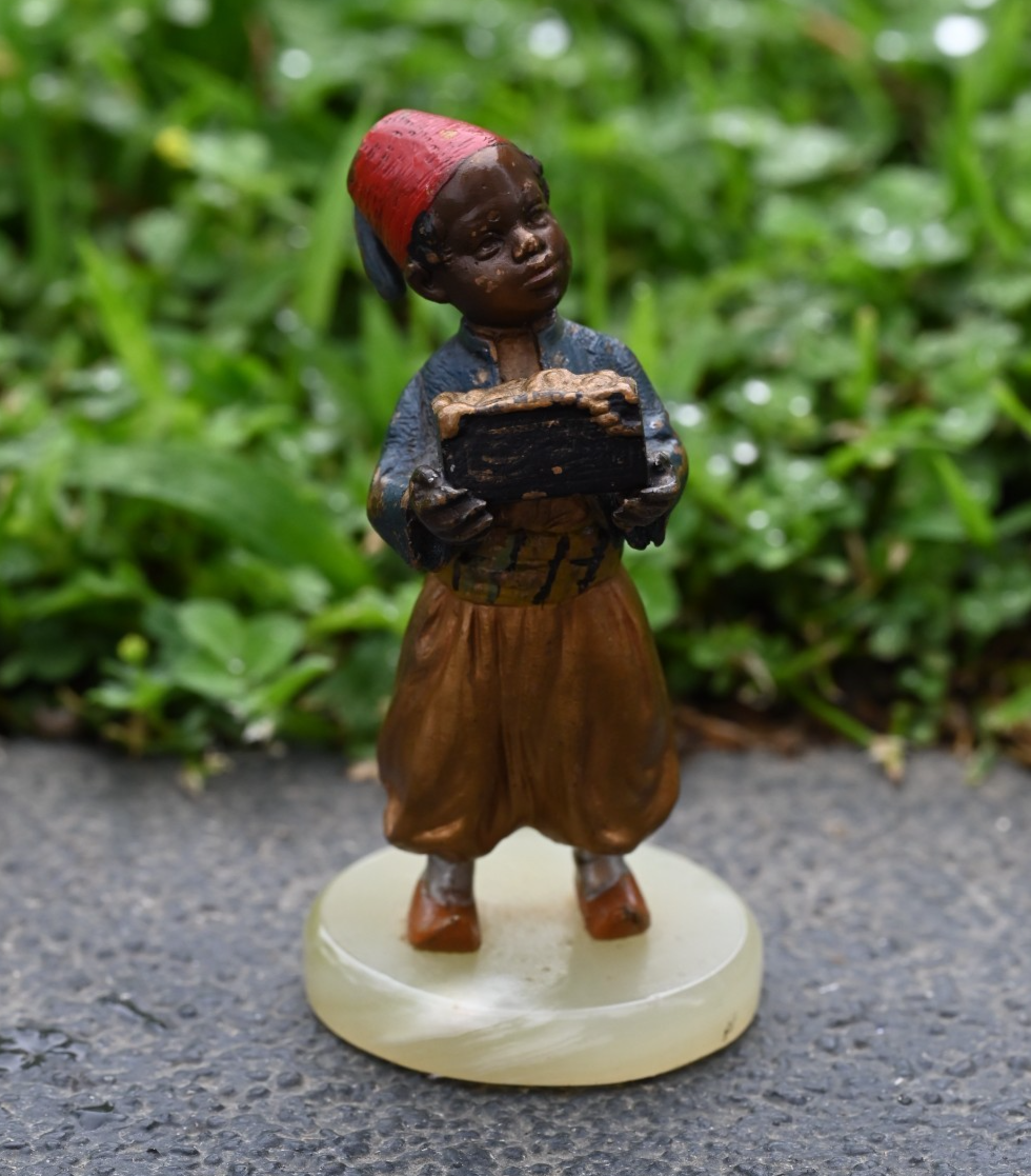 Original 1900s Franz Bergman Austrian Vienna Cold Painted Bronze Figure Arab Boy4