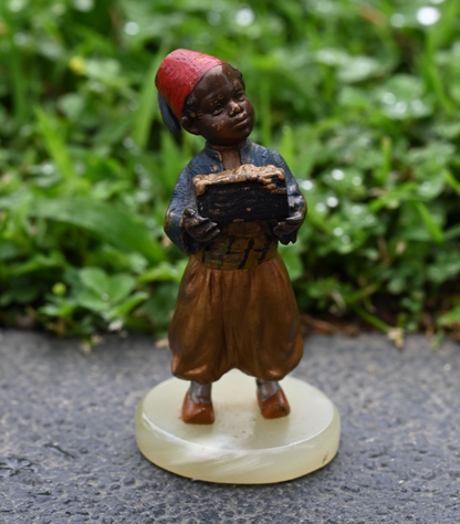 Original 1900s Franz Bergman Austrian Vienna Cold Painted Bronze Figure Arab Boy4