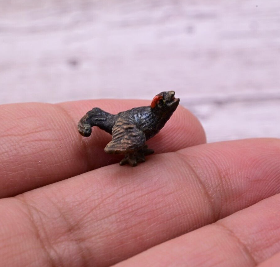 Extremely  Small Antique Cold Painted Austrian Vienna Bronze of a Turkey3
