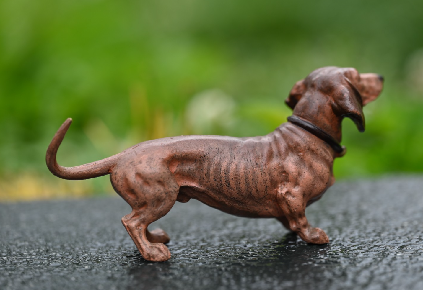 Lovely  Austrian Vienna Cold Painted Bronze Figure of Dachshund Dog 5 1/2 Inches2