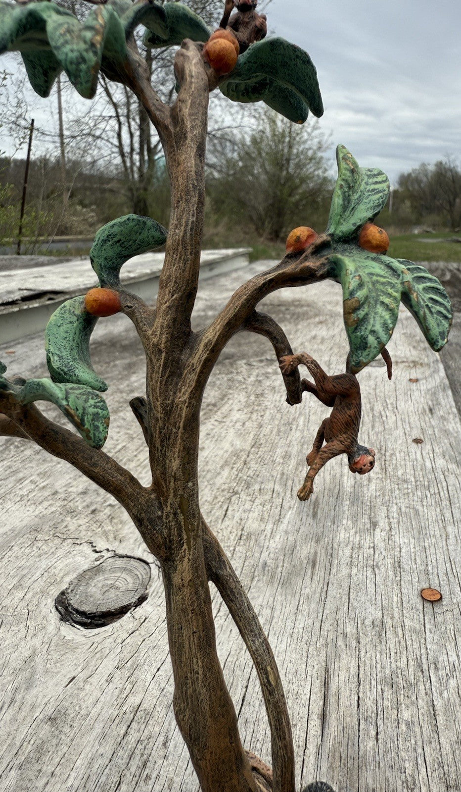 Large 20th C. Fritz Bergmann Austrian Vienna Bronze Group of Monkeys In Tree3