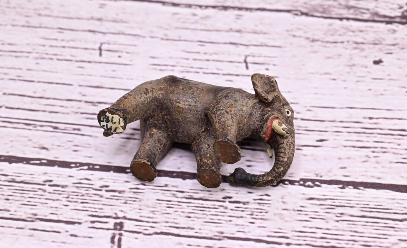 Amazing Antique Austrian Vienna Cold Painted Bronze Figure of Young Elephant11
