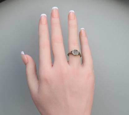 Lovely Antique Art Deco Period 1920s - 1930s 18k White Gold Filigree Ring1