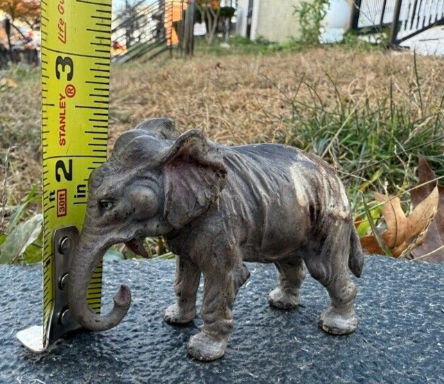 Highly Detailed Antique Austrian Vienna Cold Painted Bronze Figure of Elephant18