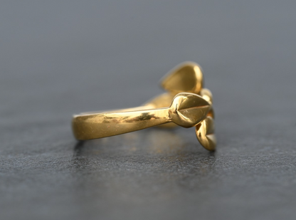 Super Rare Designer Robert Lee Morris 18K Yellow Gold Dart Motif Ring Size 83