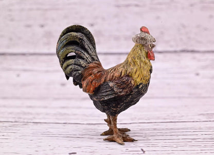 Original & Beautiful Antique Austrian Vienna Cold Painted Bronze of Rooster12