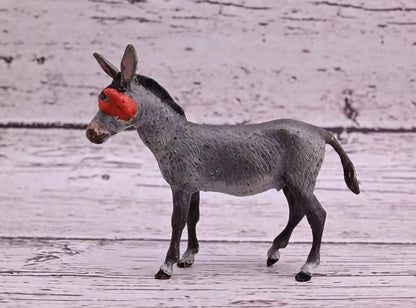 Antique Austrian Vienna Cold Painted Bronze Figure of Donkey with Red Eyepatch0