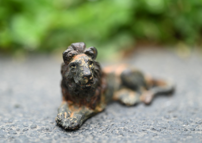 Antique Austrian Vienna Cold Painted Bronze Figure of Lion5
