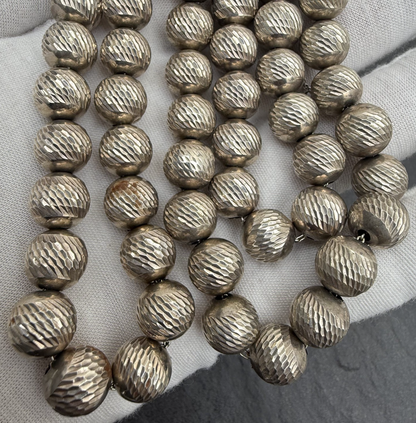 Gorgeous Textured Sterling Silver Beaded Necklace8
