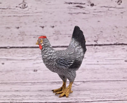 Wonderful Antique Austrian Vienna Cold Painted Bronze Figure of Black & Gray Hen8