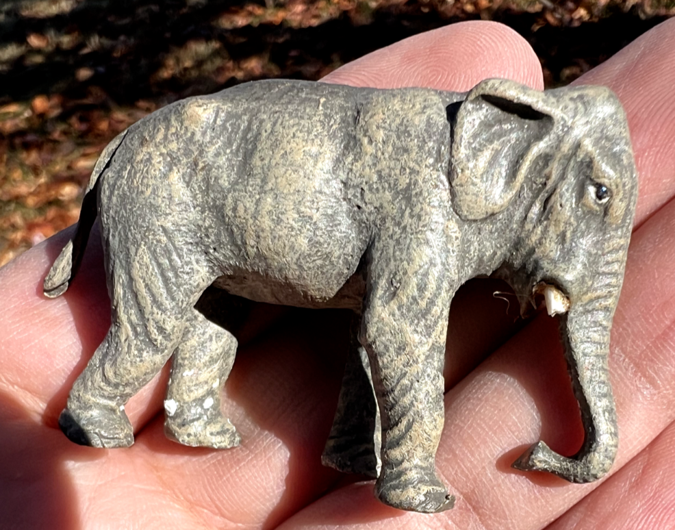 Antique Austrian Vienna Cold Painted Bronze Figure of Elephant2