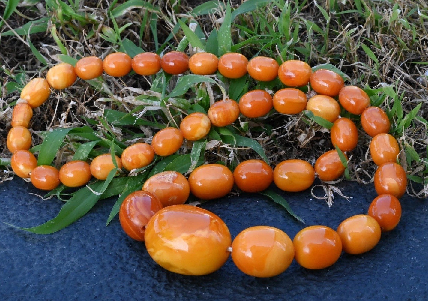 Stunning Natural Baltic Butterscotch Amber Necklace With Large Beads0