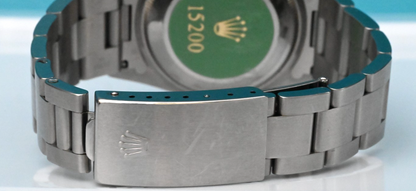 34mm Mid-1990s Rolex Oyster Perpetual Date Silver Dial Stainless Steel 152007