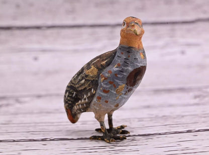 Cute Tiny Antique Austrian Vienna Cold Painted Bronze Figure of Game Bird7