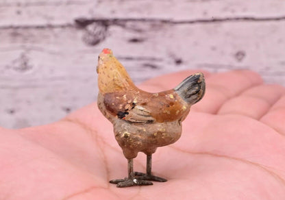 Attractive Antique Austrian Vienna Cold Painted Bronze Figure of Brown Hen3