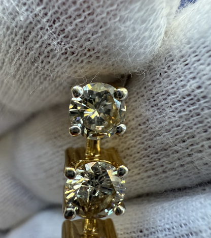 Wonderful Ladder Style 14K Pendant with 3 Graduated Diamonds 1.90 cttw IGI Cert.3