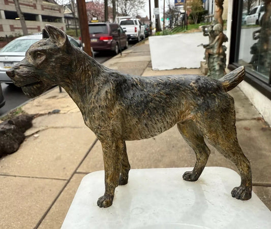 Super Detailed Antique Austrian Vienna Cold Painted Bronze Figure of Terrier Dog0
