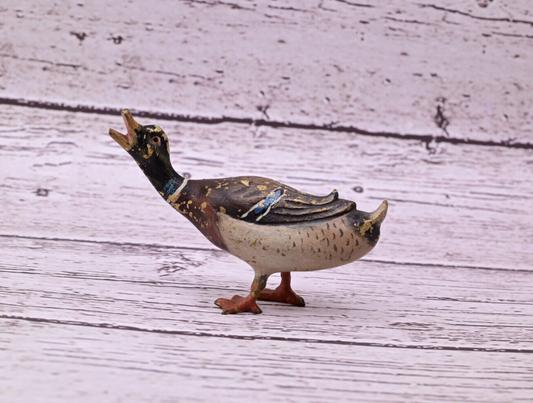 Antique Austrian Vienna Cold Painted Bronze Figure of Mallard Duck Figure0