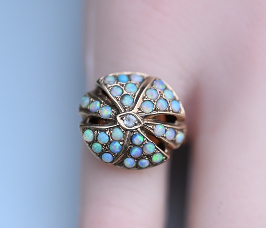 Gorgeous Antique Opal Ring in 10K Yellow Gold0