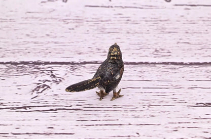 Highly Detailed Antique Austrian Vienna Cold Painted Bronze Small Black Bird4
