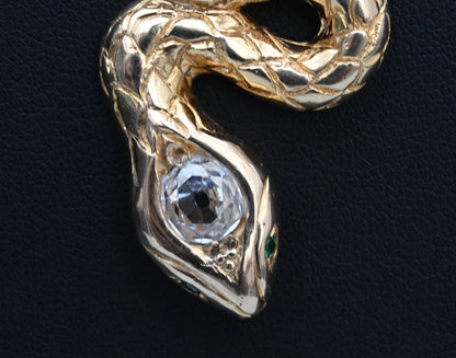 Genuine Antique Victorian 18K Yellow Gold Snake Amulet Necklace GIA Certified8
