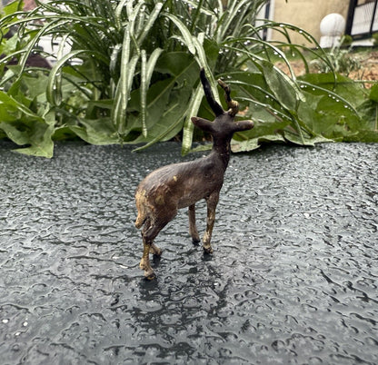 Lovely Antique Austrian Vienna Cold Painted Bronze Figure of Antelope / Gazelle3