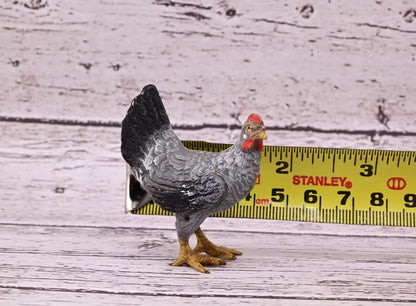 Wonderful Antique Austrian Vienna Cold Painted Bronze Figure of Black & Gray Hen11