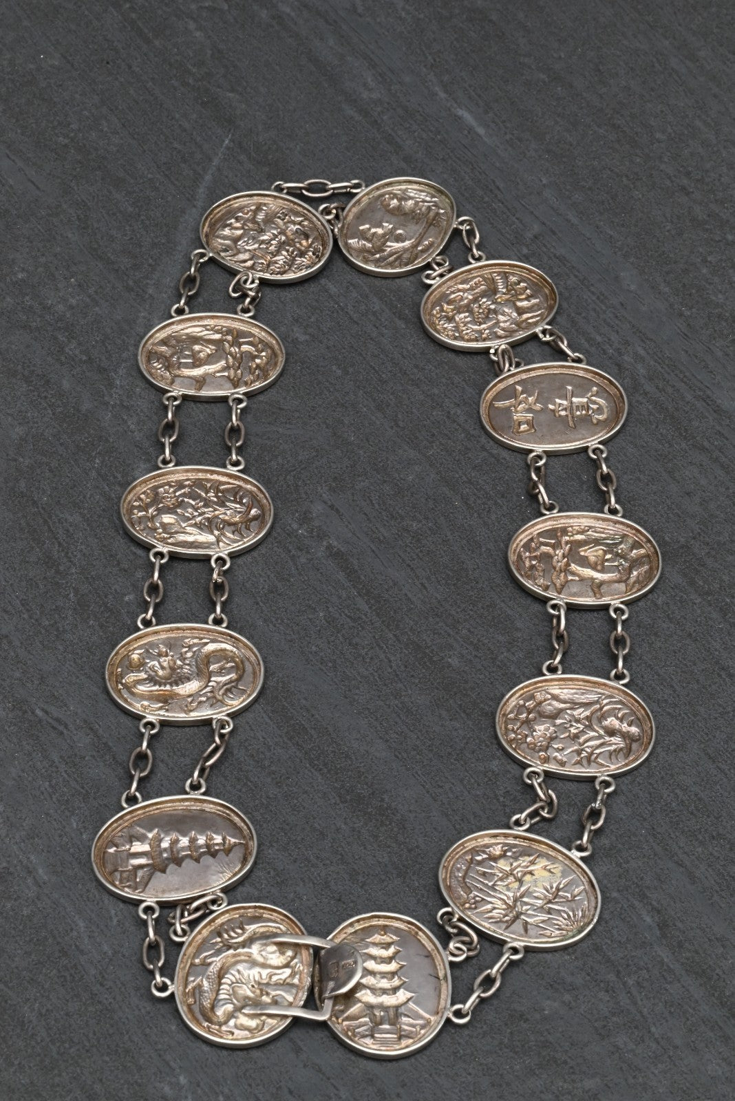High Quality Antique 1900s Japanese Sterling Silver Grade Storyteller Belt12