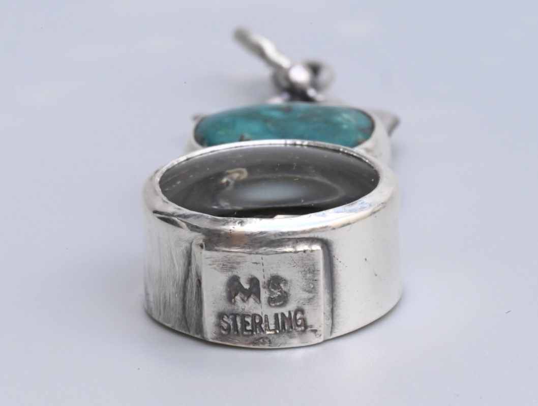 Vintage Signed Sterling Silver & Southwest Style Jewelers Loupe with Bear5