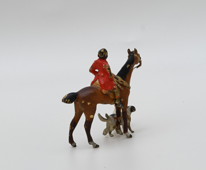 Miniature Antique Austrian Vienna Cold Painted Bronze Fox Hunt Figural Group3