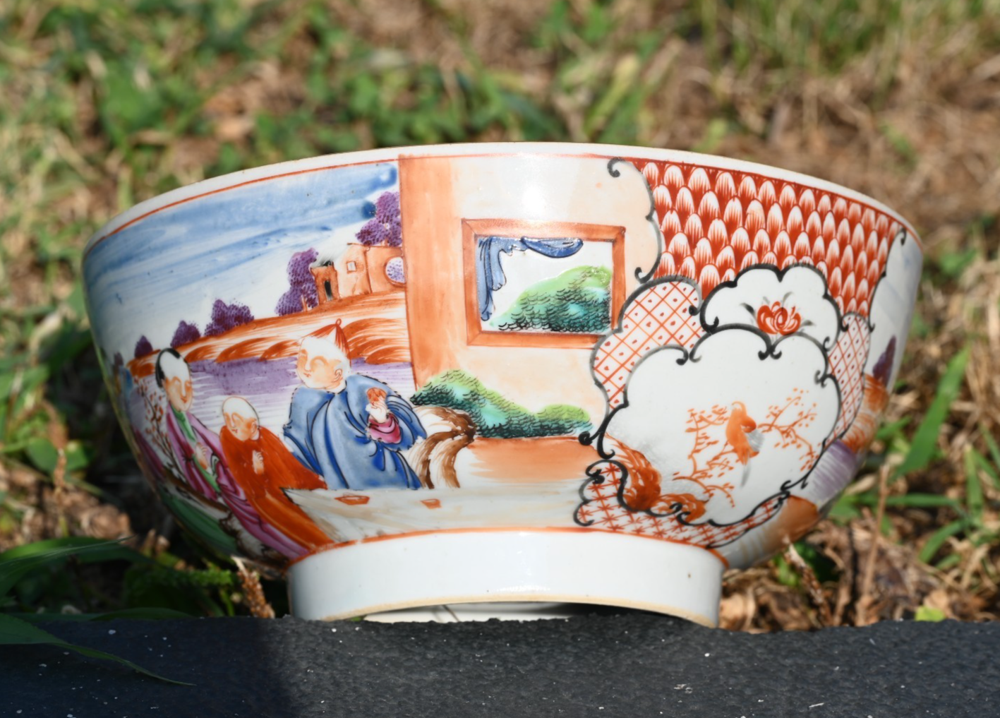 Authentic 18th C. Chinese Famille Rose "Mandarin" Palette Export Porcelain Bowl7
