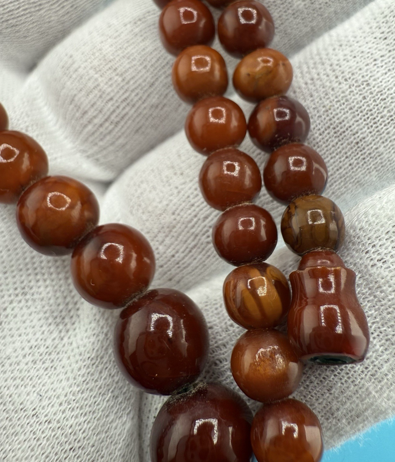 Gorgeous Dark Colored Natural Amber Necklace in Round Sphere Shape2