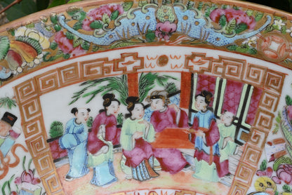 Genuine Chinese Antique 19th C. Hand Painted Rose Medallion Porcelain Punch Bowl4