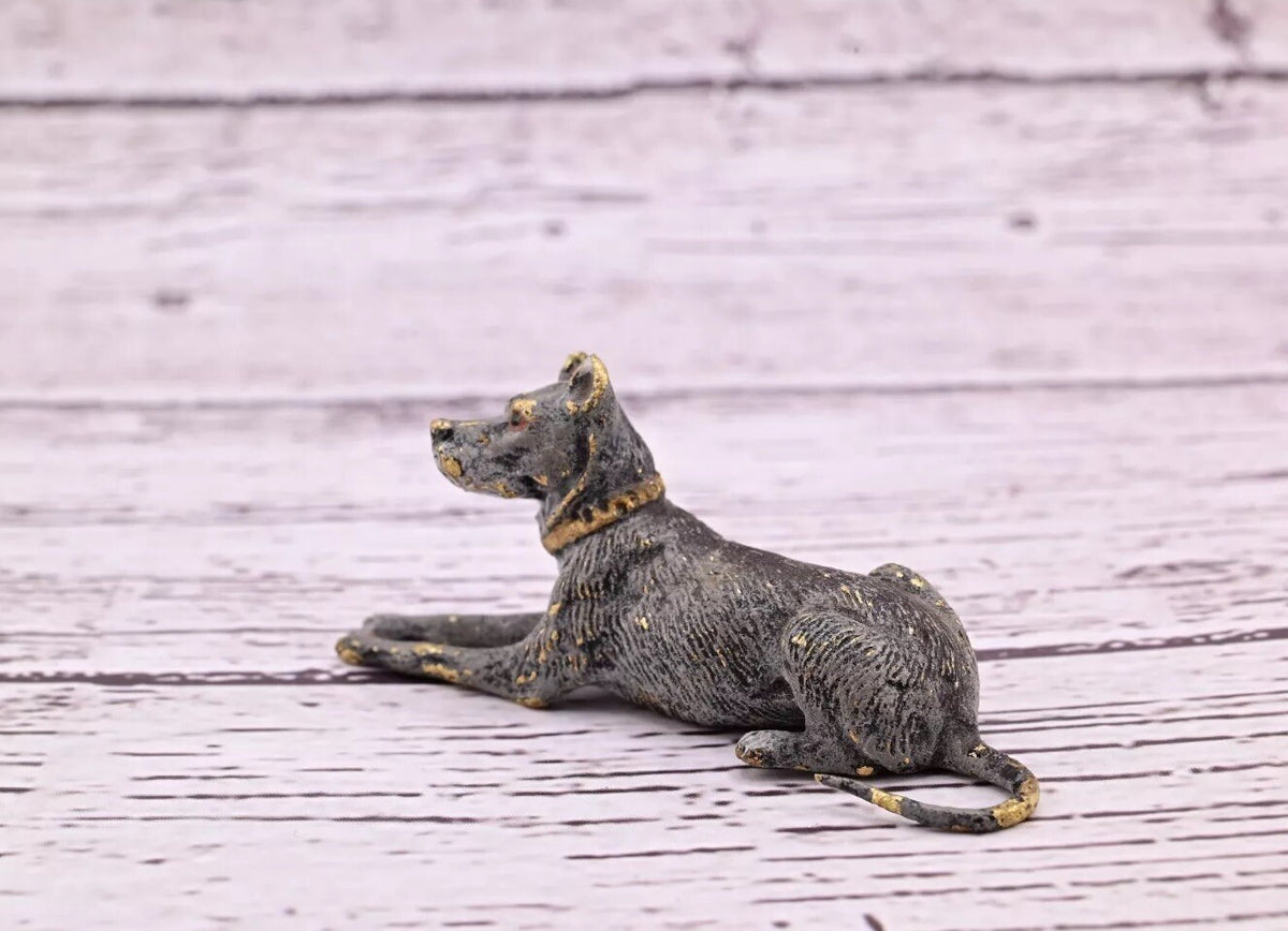 Antique Austrian Vienna Cold Painted Bronze Figure of Life-like Great Dane Dog1