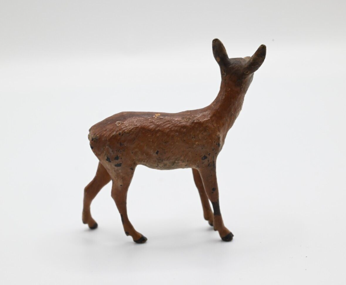 Beautiful Little Antique Austrian Vienna Cold Painted Bronze Figure of Deer3