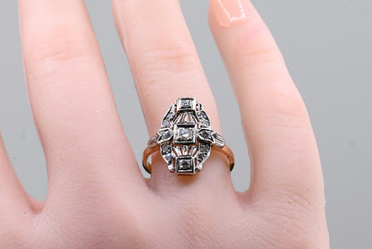 Gorgeous Early Vintage or Antique 14K Yellow & White Gold Diamond Ring IGI Cert.9