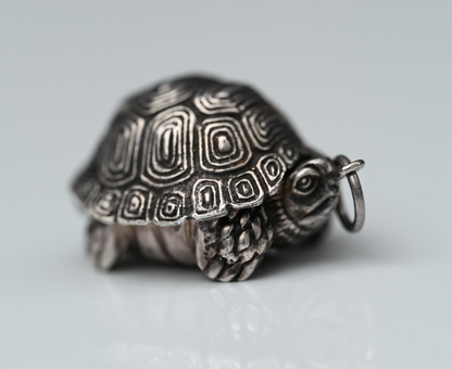 Awesome Sterling Silver Tortoise Pendant with Hidden Compartment0