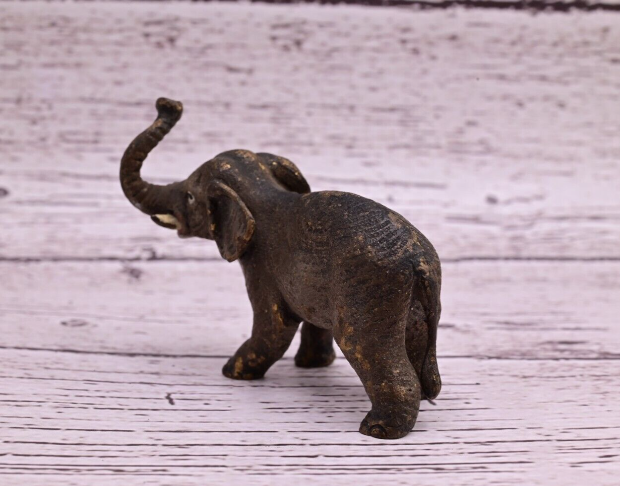 Early Antique Austrian Vienna Cold Painted Bronze Figure of Young Elephant6