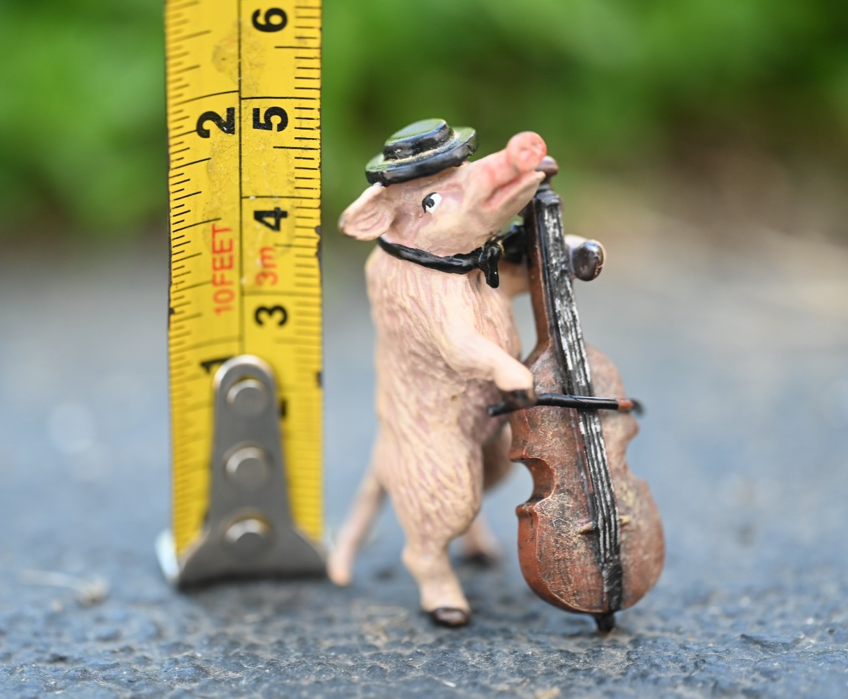 Fritz Bergmann Austrian Vienna Cold Painted Bronze Musical Pig Playing Cello7