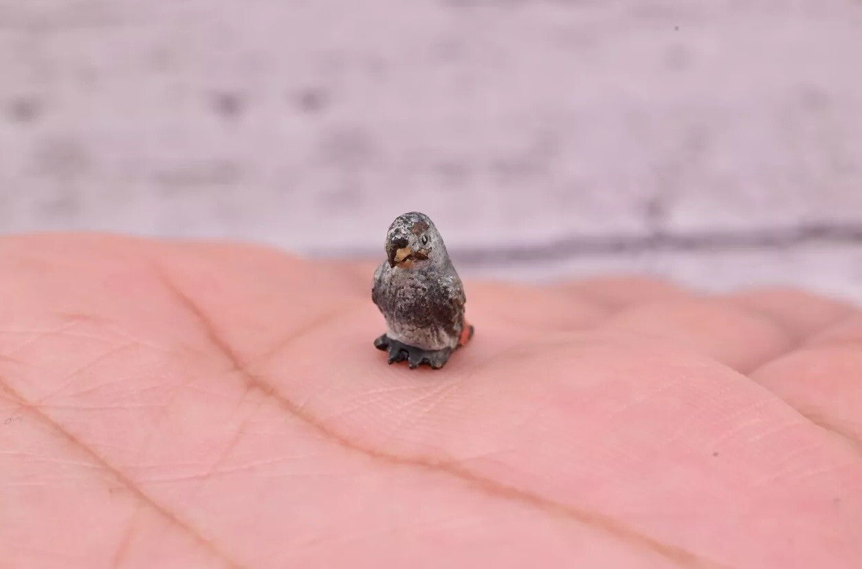 Awesome Antique Austrian Vienna Cold Painted Bronze Figure of Small Gray Parrot1