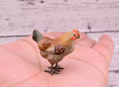 Attractive Antique Austrian Vienna Cold Painted Bronze Figure of Brown Hen5