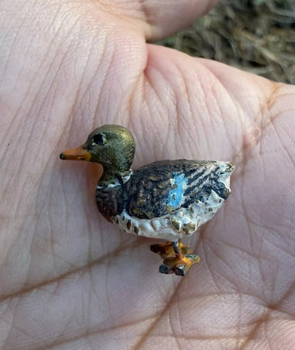Miniature Antique Austrian Vienna Cold Painted Bronze Figure of Mallard Duck5