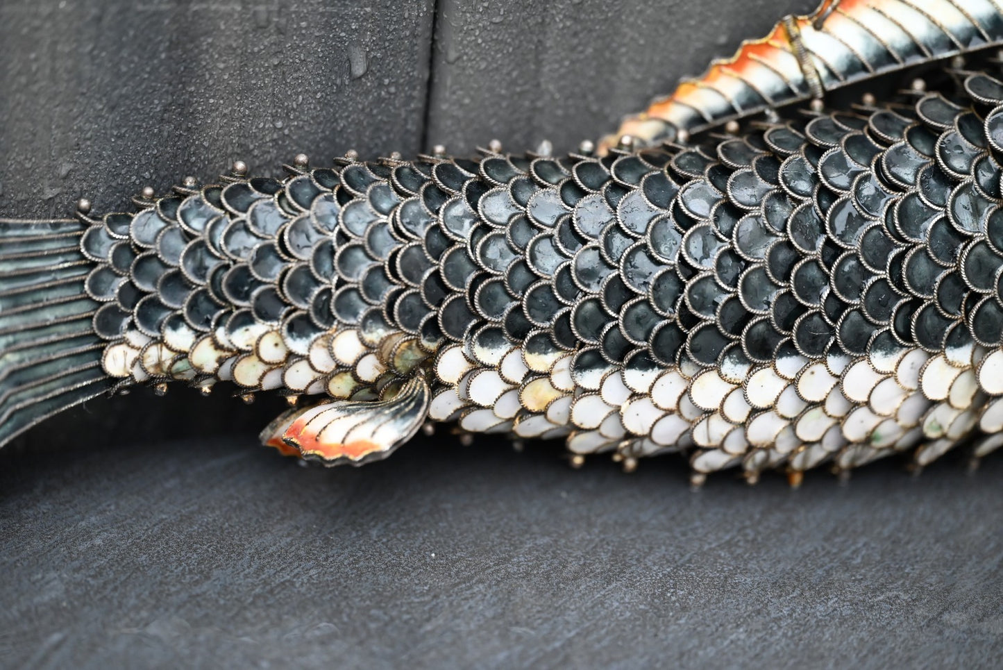 Amazing Life - Size Chinese Enameled Export Silver Articulated Koi Fish5