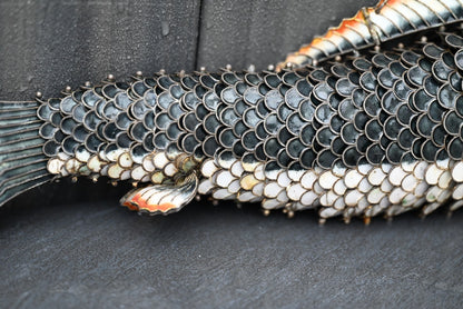 Amazing Life - Size Chinese Enameled Export Silver Articulated Koi Fish5