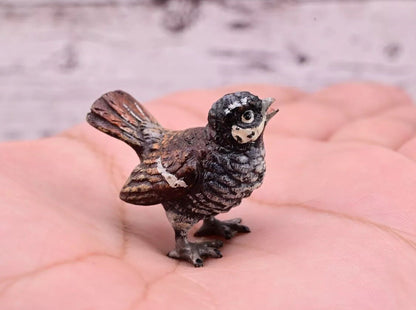 Lovely Antique Austrian Vienna Cold Painted Bronze Figure of Sparrow Bird1