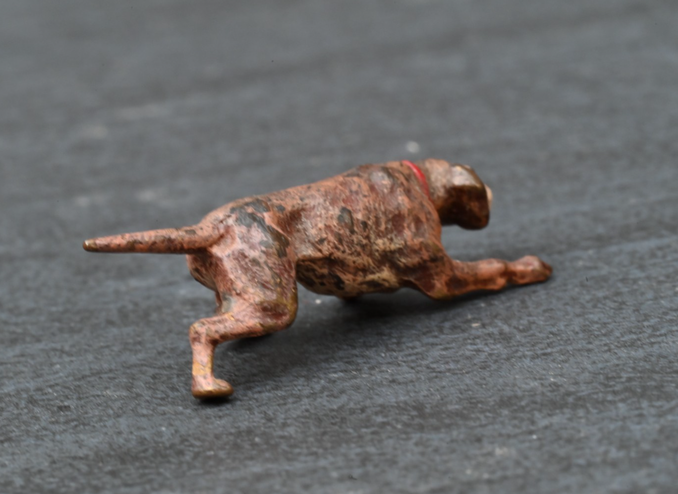 Miniature Antique Austrian Vienna Cold Painted Bronze Figure of Foxhound Dog3