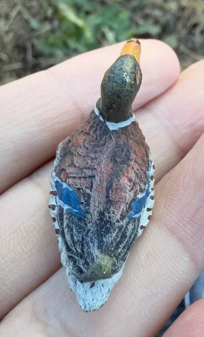 Antique Austrian Vienna Cold Painted Bronze Figure of Miniature Duck2