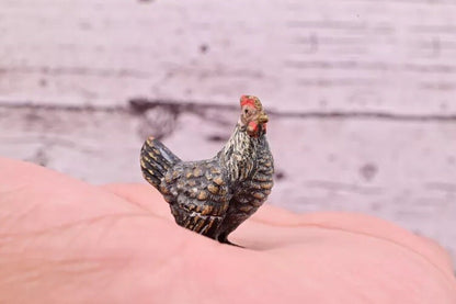 Super Nice Antique Austrian Vienna Cold Painted Bronze Figure of Gray Hen1