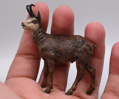 Life-like Antique Austrian Vienna Cold Painted Bronze Figure of Chamois Deer0
